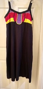 See By Chloe Navy Maxi Dress with Pink Yellow and Purple Accents
